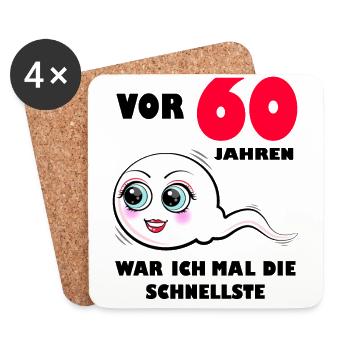 60 Geburtstag Frauen 1961 Jahrgang 60. Jubiläum - Untersetzer (4er-Set) - Weiß - Vorne