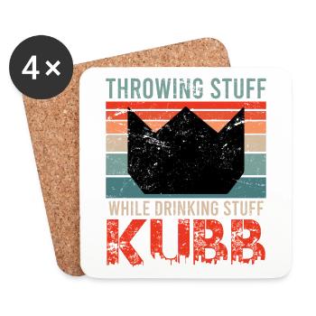Les échecs vikings Sort Throwing Stuff Drinking - Dessous de verre (lot de 4) - blanc - Devant