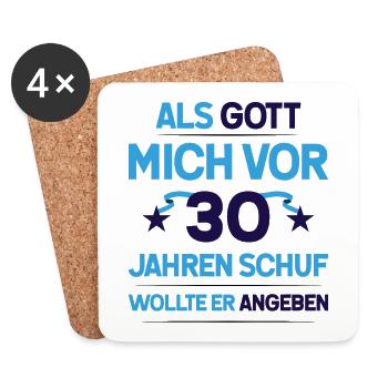 30. Geburtstag Junge Mädchen Geschenk lustig - Untersetzer (4er-Set) - Weiß - Vorne