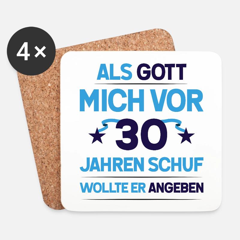 30. Geburtstag Junge Mädchen Geschenk lustig - Untersetzer (4er-Set) - Weiß