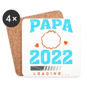 Papa 2022 Loading Devenir Père Rengaine Cadeau - Dessous de verre (lot de 4) - blanc - Devant
