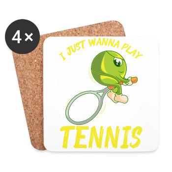Funny Tennis Saying Tennis Ball Kids - Coasters (set of 4) - white - Front