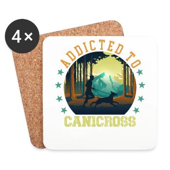 Canicross Hundesport Running laufen mit Hund - Untersetzer (4er-Set) - Weiß - Vorne