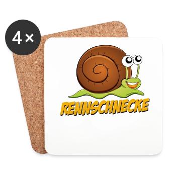Lustiger Spruch für Marathon Läufer Rennschnecke - Untersetzer (4er-Set) - Weiß - Vorne