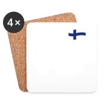 Finlande drapeau finland drapeau Finnish Finn pays - Dessous de verre (lot de 4) - blanc - Devant