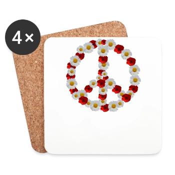 Peace love flower power hippie outfit - Untersetzer (4er-Set) - Weiß - Vorne
