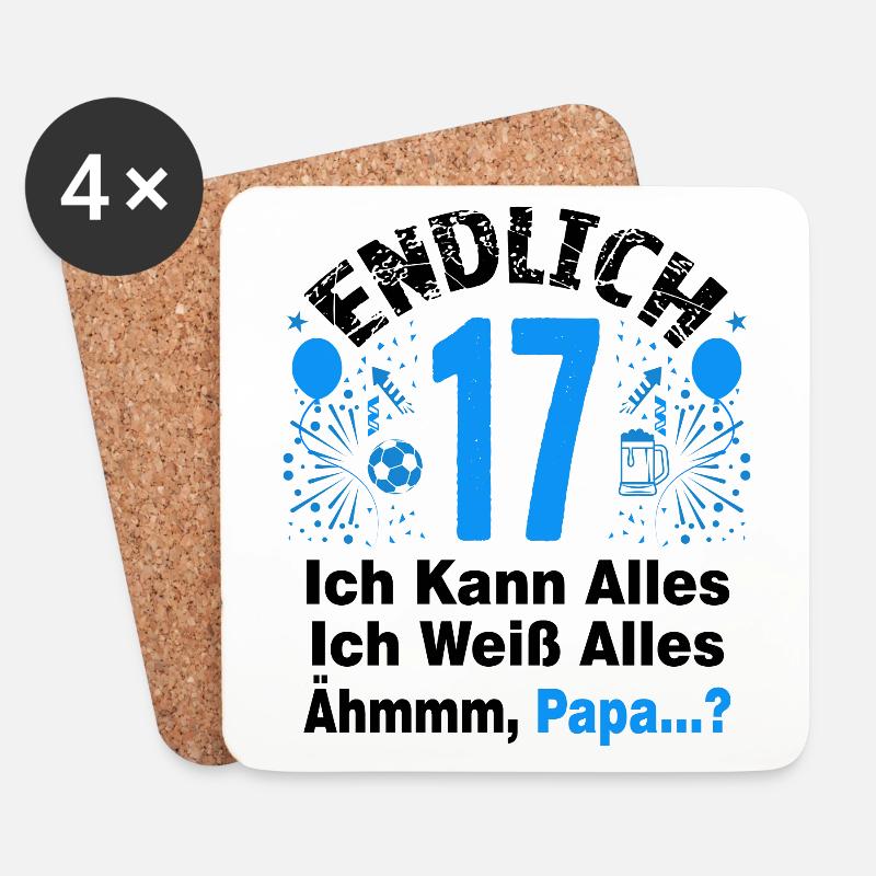 17 Geburtstag Junge Geschenk lustig 17. Ehrentag - Untersetzer (4er-Set) - Weiß