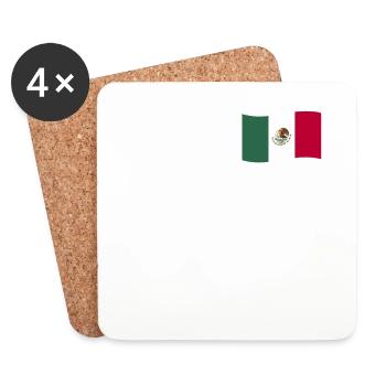 Mexico Flagge Mexico Fahne Mexikanische Wappen - Untersetzer (4er-Set) - Weiß - Vorne