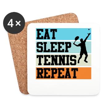 Tennis tennis de tennis Raquette cadeau - Dessous de verre (lot de 4) - blanc - Devant