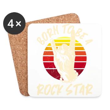 Born to be a Musik Rockmusik Heavy Metal - Dessous de verre (lot de 4) - blanc - Devant