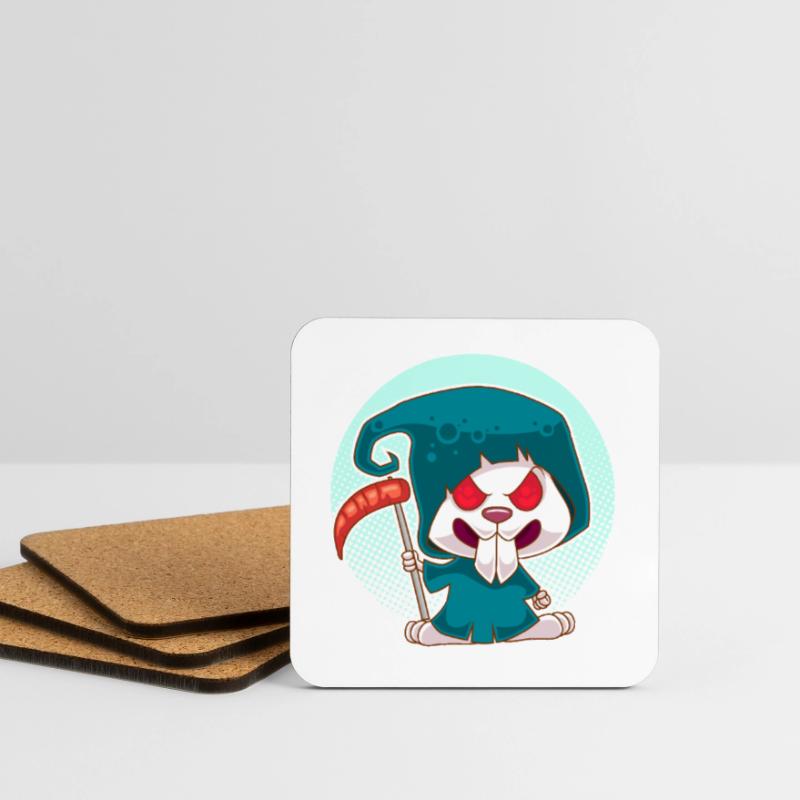 Evil Rabbit Evil Hasi Funny Rabbit Gift Coasters (set of 4)