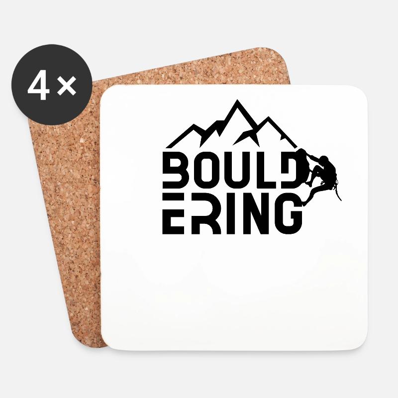 Bouldern Bouldererin Boulderer Spruch Hobby - Untersetzer (4er-Set) - Weiß