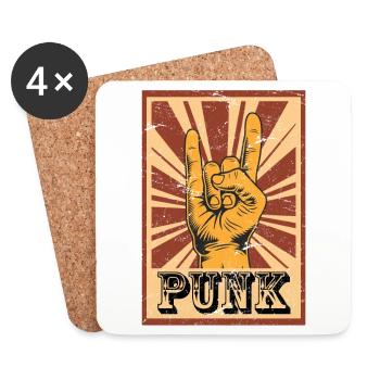 Punk Music Punk Rock Rocker Heavy Metal Sign - Coasters (set of 4) - white - Front
