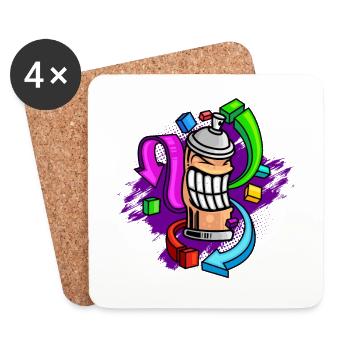 Graffiti Kunst Street Art Hip Hop Graffito - Coasters (set of 4) - white - Front