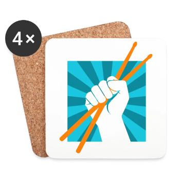 Drummer Drumsticks Drummer Musician Rocker - Coasters (set of 4) - white - Front