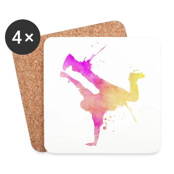 Breakdance Street Art Breakdancer Hip Hop - Coasters (set of 4) - white - Front