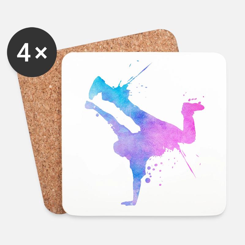 Street Art Breakdancer Moderne Abstrakte Kunst - Untersetzer (4er-Set) - Weiß