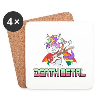 Unicorn Musician Punk Rock Death Metal Heavy Metal - Coasters (set of 4) - white - Front
