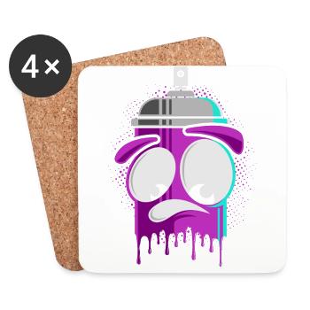 Graffiti Sprüchlack Street Art Sprayer Gift - Coasters (set of 4) - white - Front