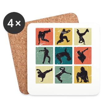 Urban Dance Breakdancer Street Art Breakdancer - Dessous de verre (lot de 4) - blanc - Devant