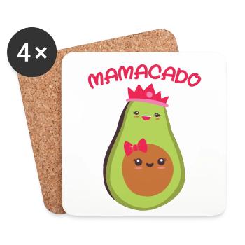 Mama mit Babybauch Schwangerschaft Mama Avocado - Untersetzer (4er-Set) - Weiß - Vorne