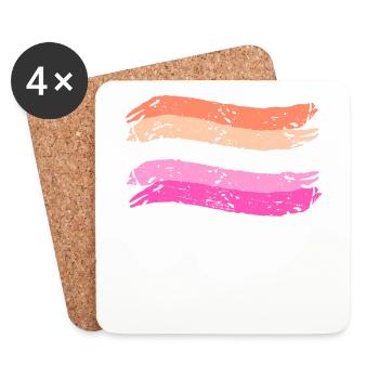 Lesbian LGBT Pride Lesbian - Coasters (set of 4) - white - Front