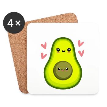 Mamacado Geschenk werdende Mama Schwangerschaft - Untersetzer (4er-Set) - Weiß - Vorne