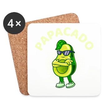 Papacado Expect-to-be Papa Avocado Father Gift - Coasters (set of 4) - white - Front