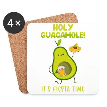 Avocado Guacamole funny saying Holy Guacamole - Coasters (set of 4) - white - Front