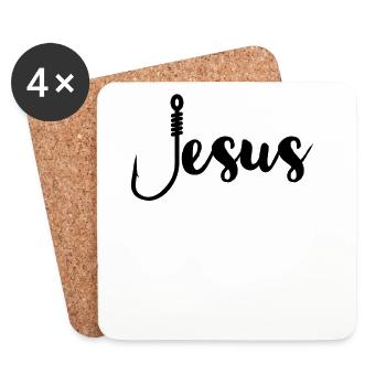Jesus, Jesus, Jesus Christian Christian Christian - Coasters (set of 4) - white - Front