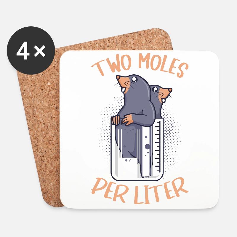 Lustiger Chemiker Witz Two Moles per Liter Labor - Untersetzer (4er-Set) - Weiß
