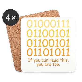 Lustiges Code Binärcode Design für Nerds Geeks - Untersetzer (4er-Set) - Weiß - Vorne
