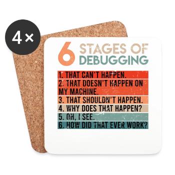 6 Stages of Debugging Informatiker Coder Software - Untersetzer (4er-Set) - Weiß - Vorne
