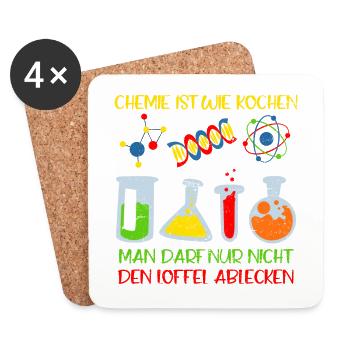 Chemist Joke Chemistry is like cooking laboratory technician - Coasters (set of 4) - white - Front