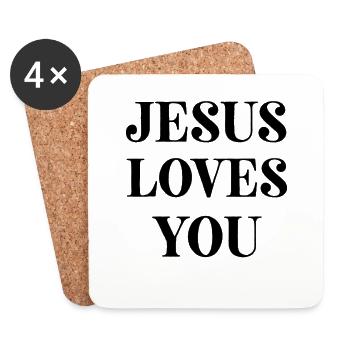 Jesus, Jesus, Jesus Christian Christian Christian - Coasters (set of 4) - white - Front