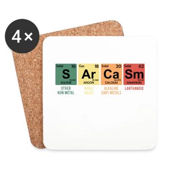 Primary Elements of Humor Element Symbols - Coasters (set of 4) - white - Front
