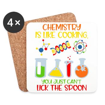 Chemistry is like cooking laboratory technician chemist - Coasters (set of 4) - white - Front