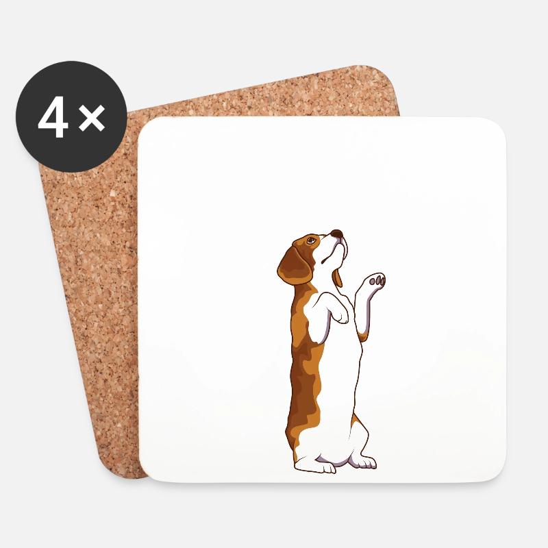 Anatomie eines Beagles Hundehalter Beagle - Untersetzer (4er-Set) - Weiß