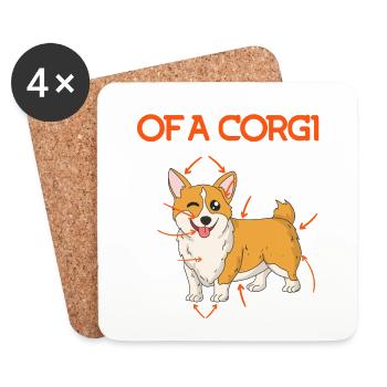 Corgi Hundebesitzer Anatomie eines Corgis - Untersetzer (4er-Set) - Weiß - Vorne