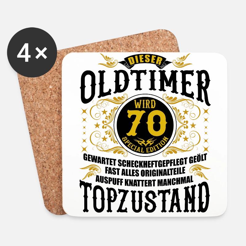 70 Geburtstag 70. Jubiläum 70 Ehrentag Geschenk - Untersetzer (4er-Set) - Weiß