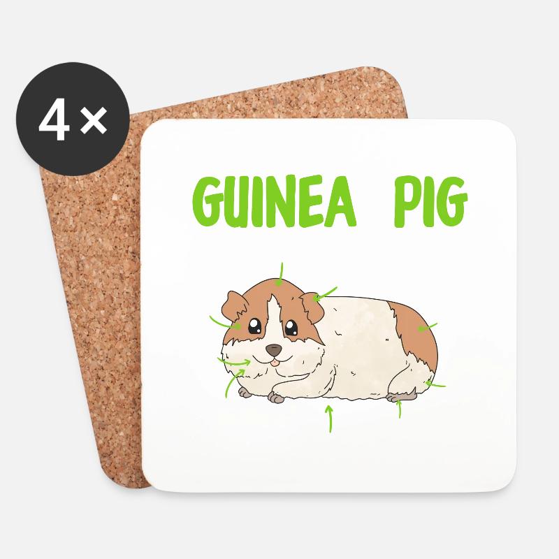 Anatomie eines Meerschweinchen Meerschwein - Untersetzer (4er-Set) - Weiß