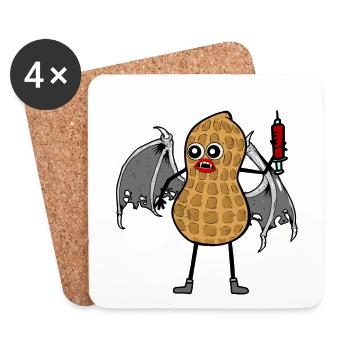 Horror Erdnuss Vampir Halloween Blutsauger Spritze - Untersetzer (4er-Set) - Weiß - Vorne