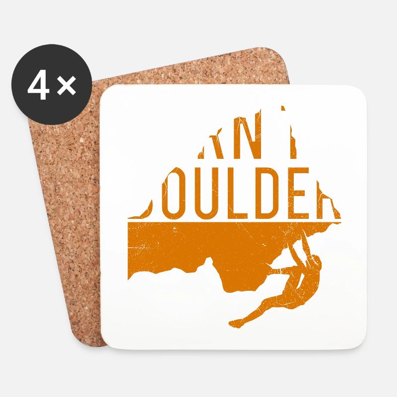 Boulder Spruch Born to Boulder - Untersetzer (4er-Set) - Weiß