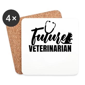 Zukünftige Tierärztin Beruf Tiermedizin Tierarzt - Untersetzer (4er-Set) - Weiß - Vorne