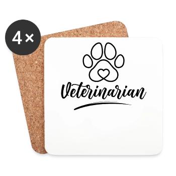 Tierarzt Tiermedizin Veterinärmedizin Veterinär - Untersetzer (4er-Set) - Weiß - Vorne