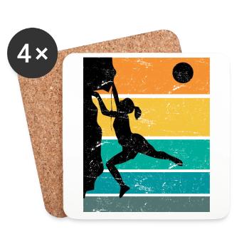 Retro Boulder Escalade de roches Escalade libre - Dessous de verre (lot de 4) - blanc - Devant