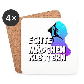 Echte Mädchen Klettern - Untersetzer (4er-Set) - Weiß - Vorne