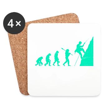 Climbing Evolution Monkey Boulderer Climber Climber - Coasters (set of 4) - white - Front