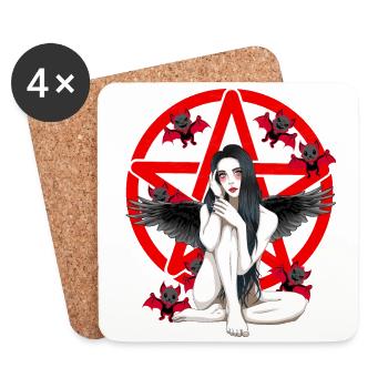 Pentagramm Vampir Geist Horror Pentagramm - Untersetzer (4er-Set) - Weiß - Vorne
