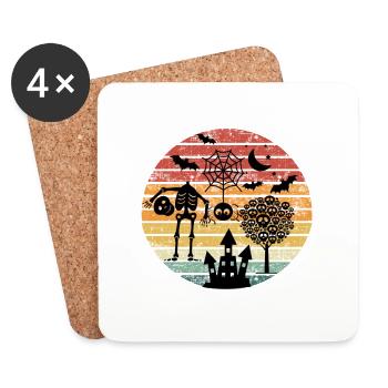 Halloween Halloween Halloween Halloween Halloween - Dessous de verre (lot de 4) - blanc - Devant